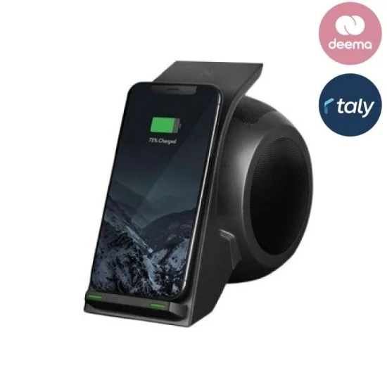 Energea WiMusic Bluetooth Speaker With Wireless Charging - Gunmetal